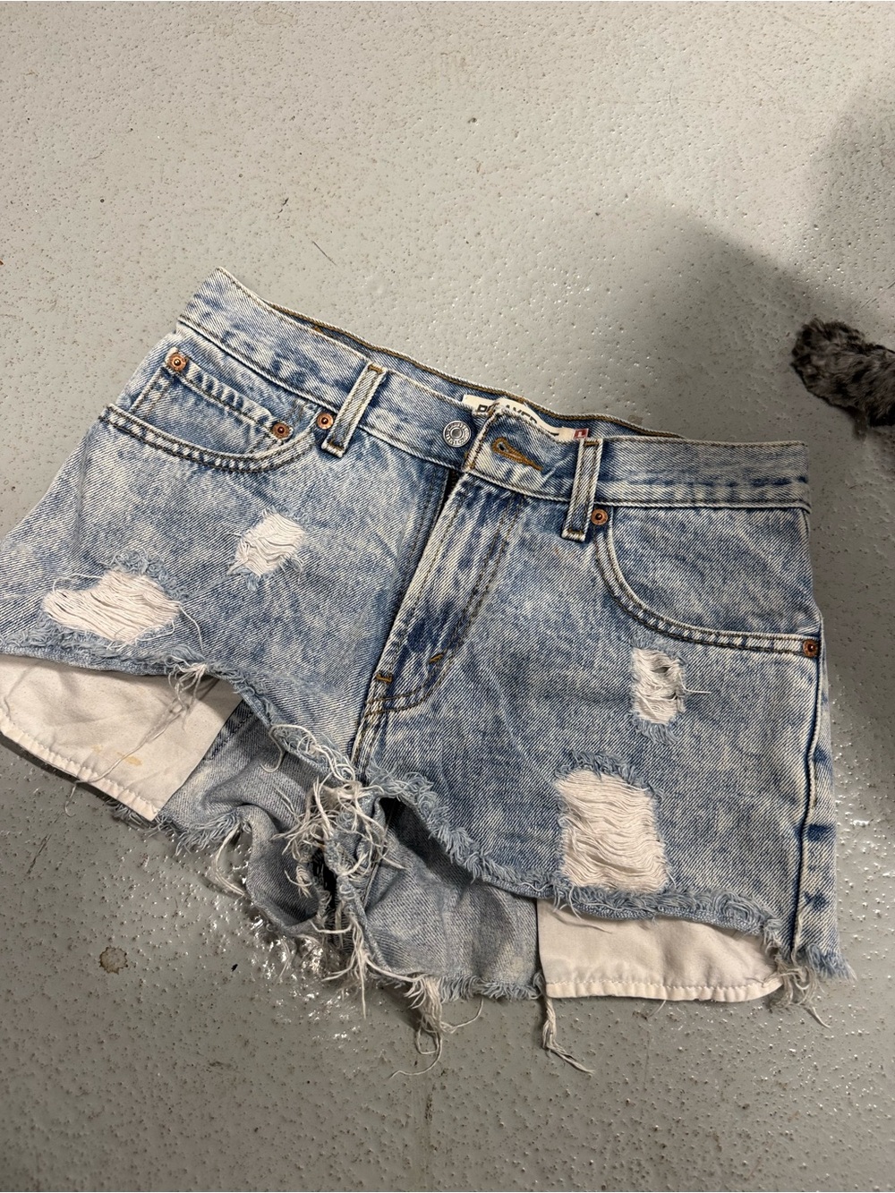 Levi's Light Blue Distressed Denim Cutoff Shorts